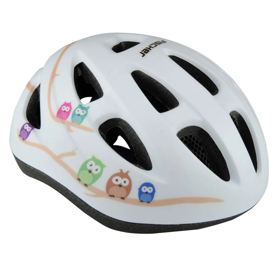 Fischer Bikes Kinder-Fahrradhelm Eule weiß Größe S/M