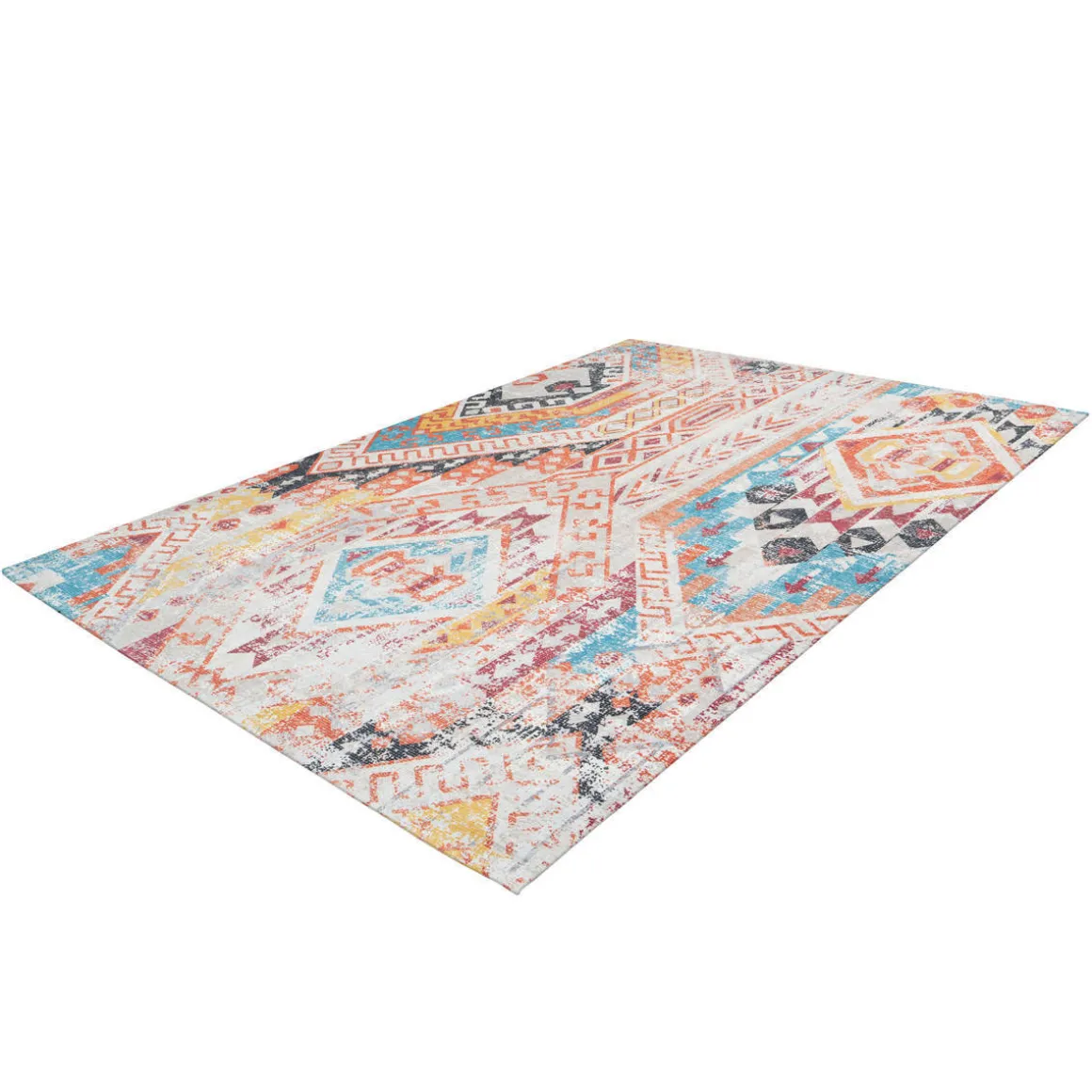 Flachflorteppich „Indiana 200“, multi/orange