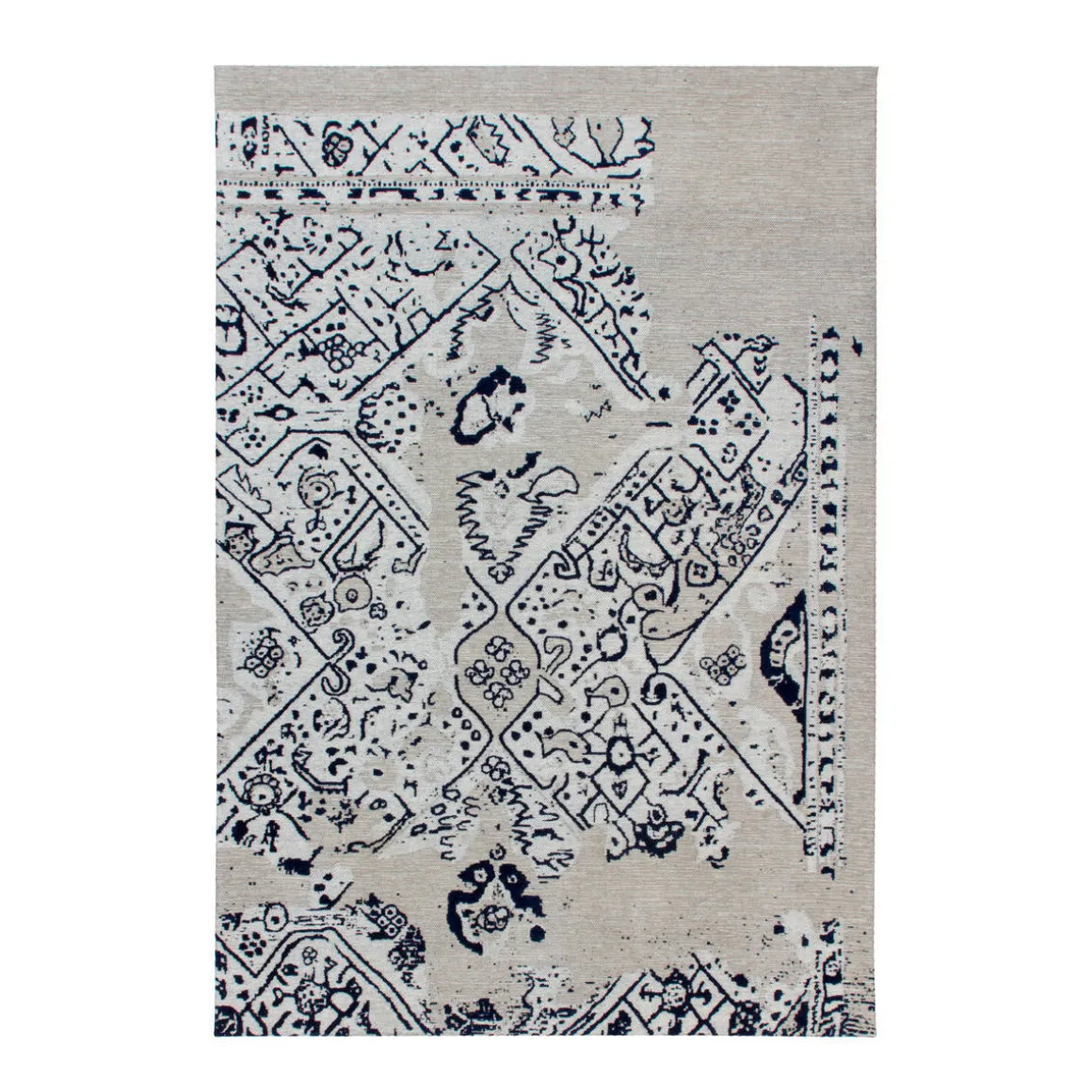 Flachflorteppich „River 120“, grau/schwarz