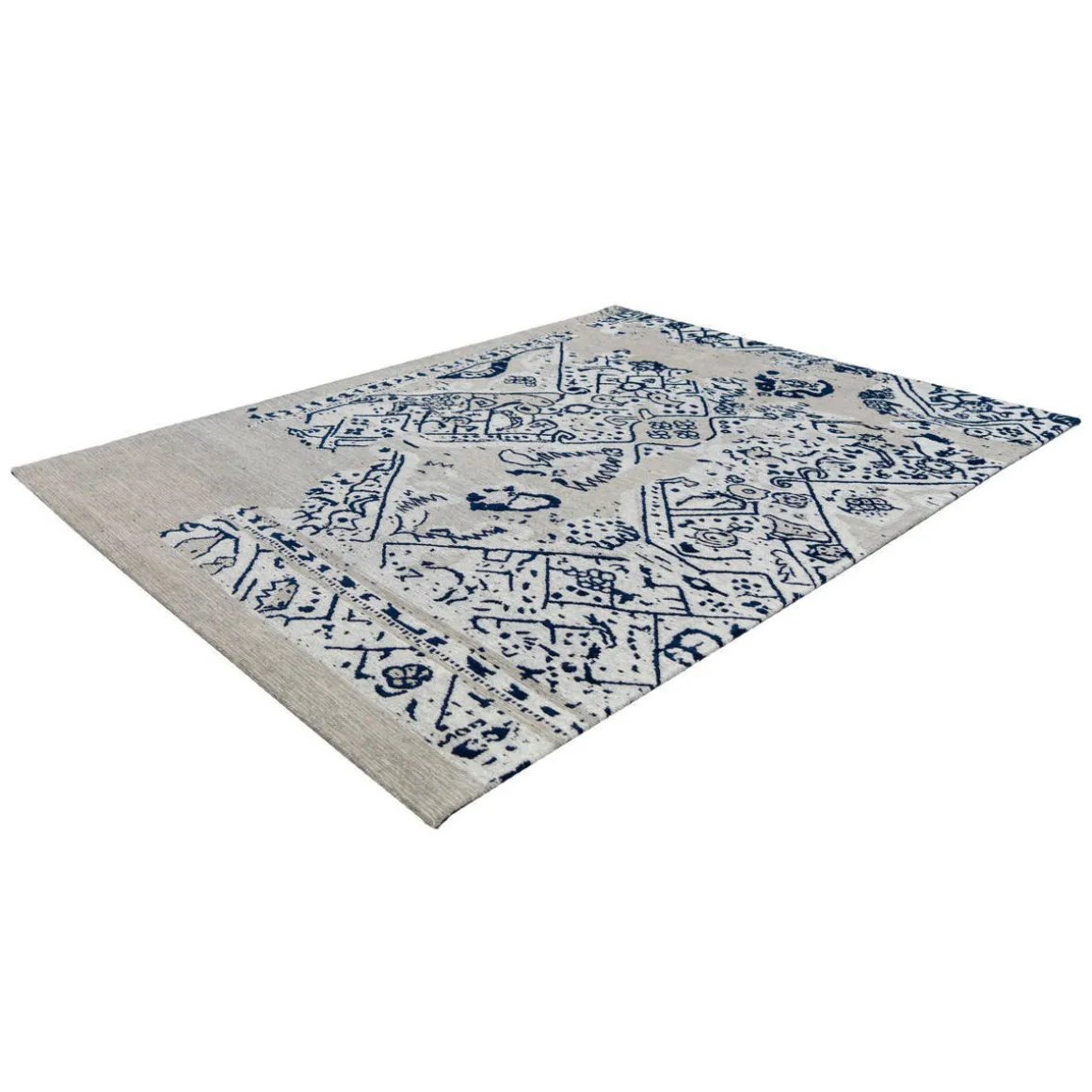 Flachflorteppich „River 120“, grau/schwarz