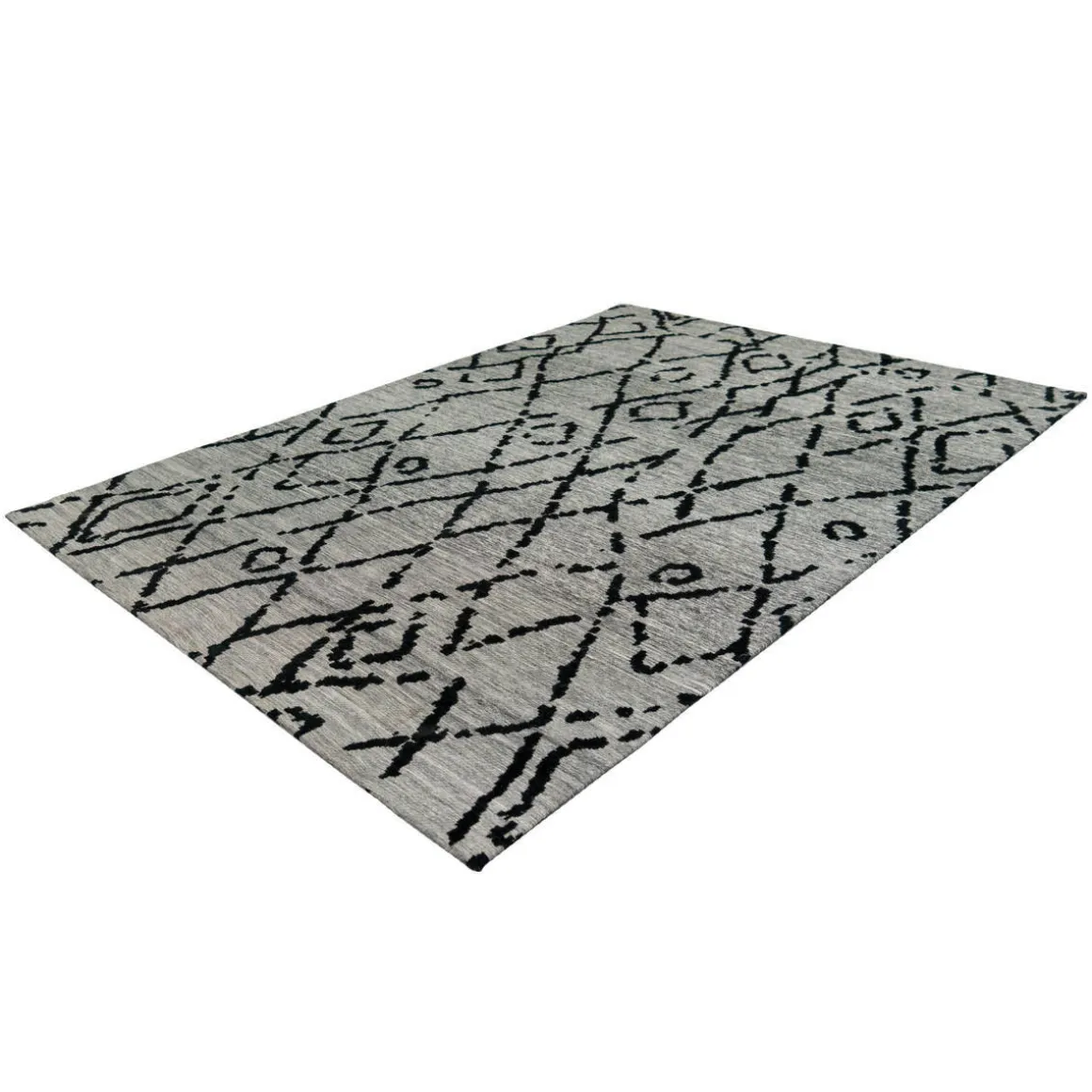 Flachflorteppich „River 110“, grau/schwarz