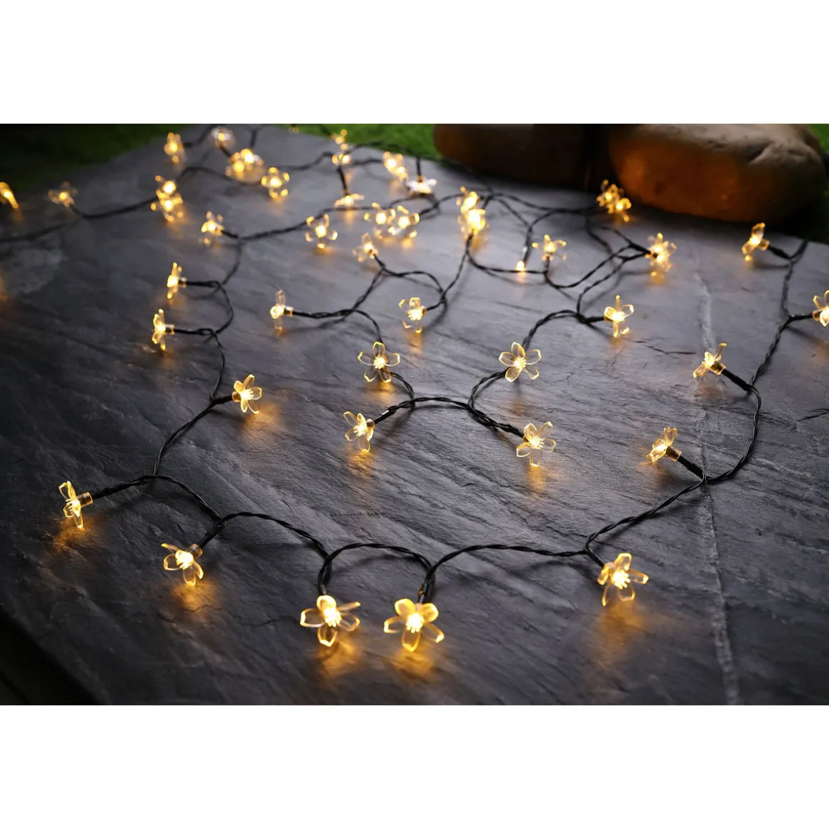 Flector Garten LED Solar Lichterkette Flower