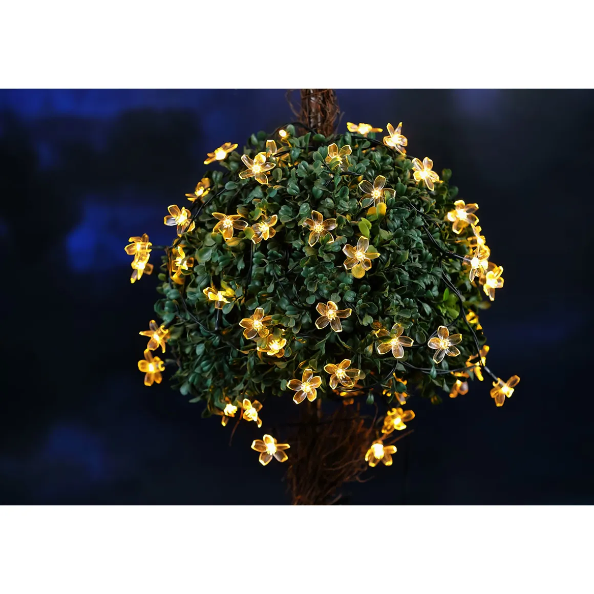 Flector Garten LED Solar Lichterkette Flower