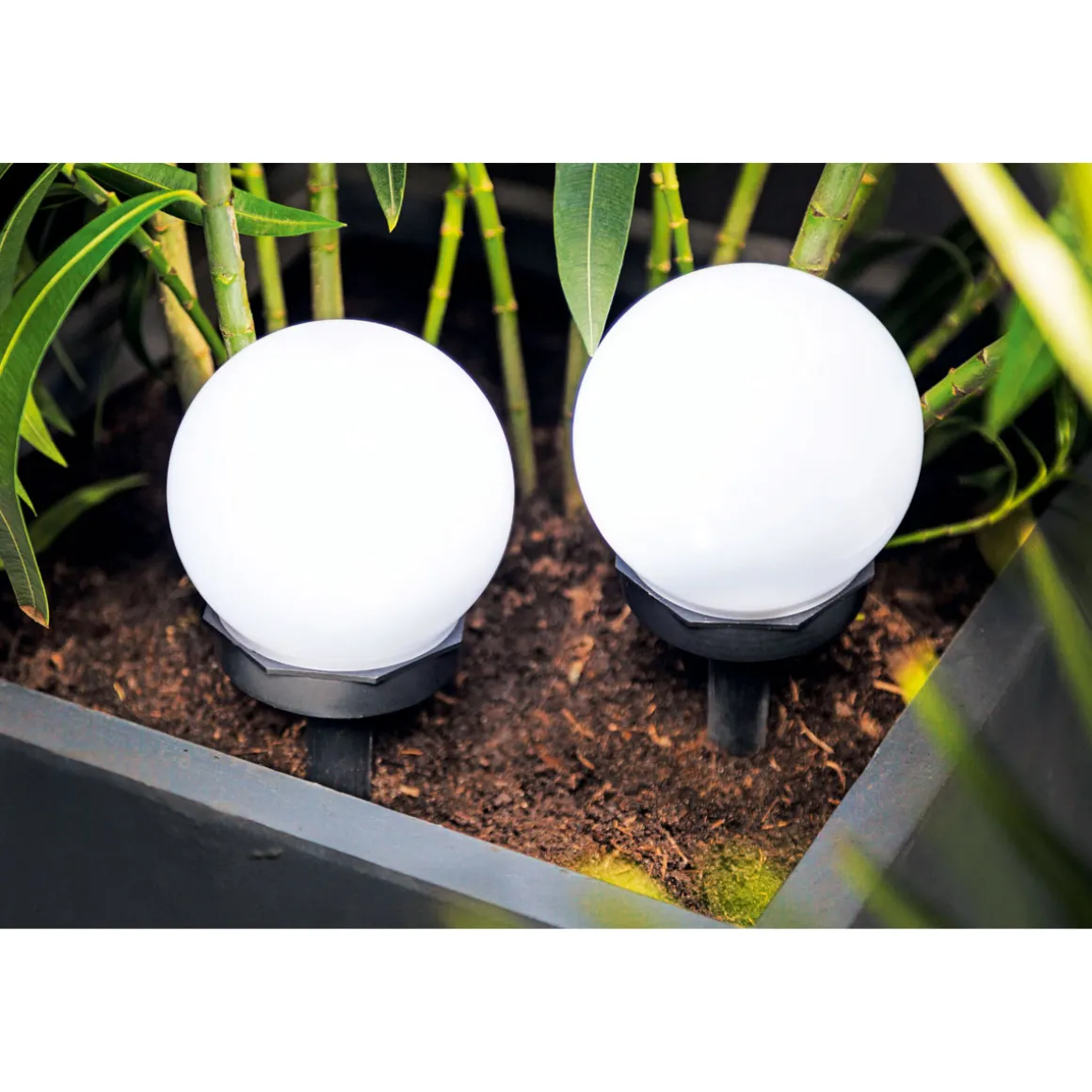 Flector Garten LED-Solar-Kugelleuchte schwarz 10 x 33 cm
