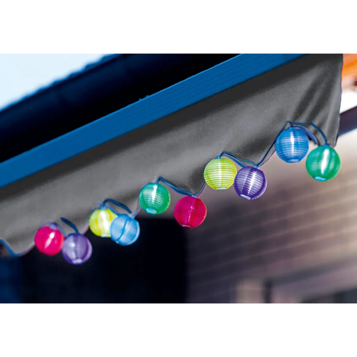 Flector Garten LED-Solar-Lichterkette Lampion mehrfarbig