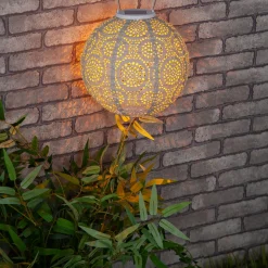 Flector LED-Solarlampion Taupe 20 cm inkl Akku