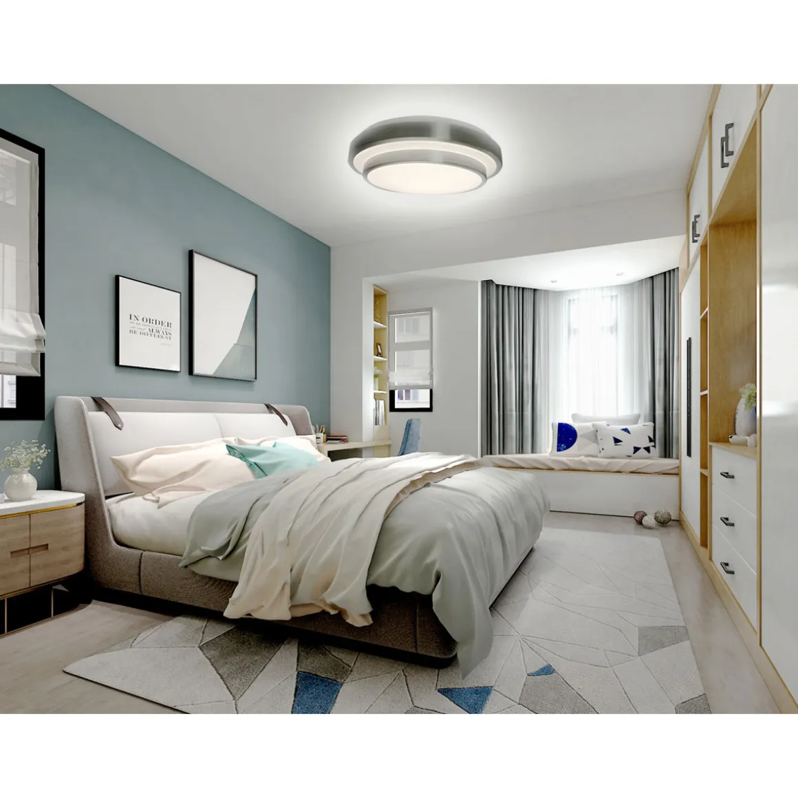 Flector LED-Wand- und Deckenleuchte Fanny silber