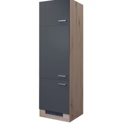 Flex-Well Küchen-Geräteumbauschrank „Tiago“, 60x200x57,1 cm, basaltgrau/San Remo Eiche