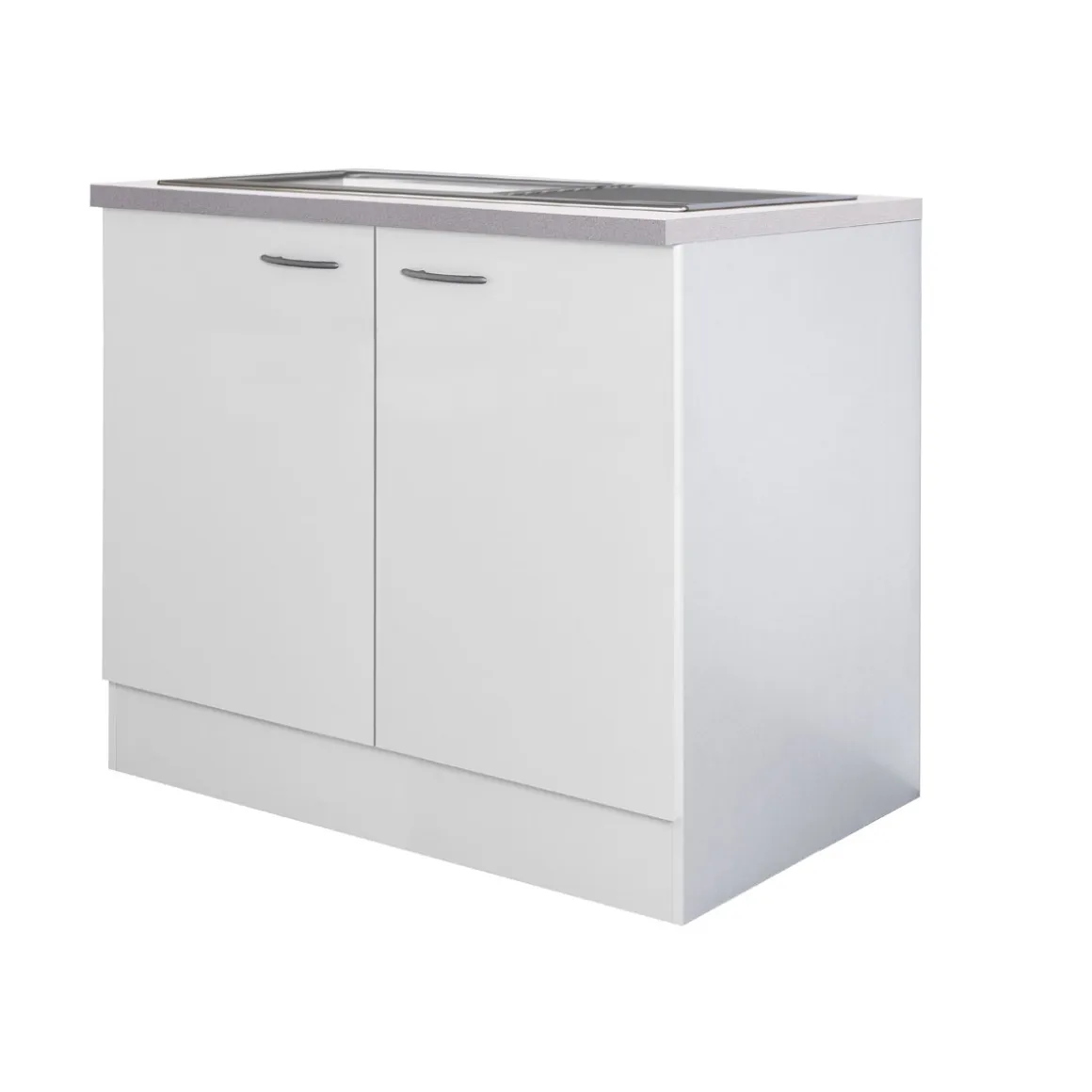 Flex-Well Spülenunterschrank „Wito“, 100x82,2x57,1 cm, weiß, inkl. Spüle
