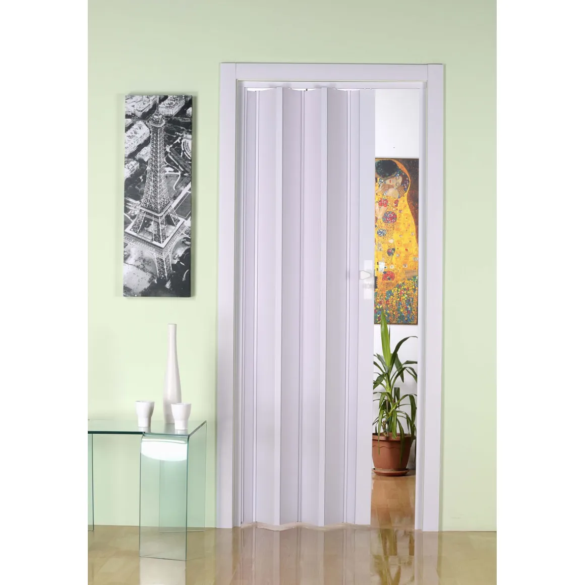 FORTE Kunststoff-Falttür Luciana B 88,5 x H 202 cm weiß