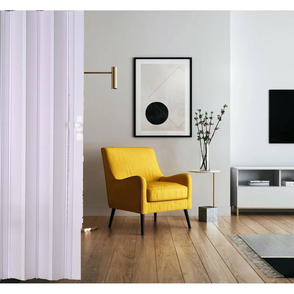 FORTE Kunststoff-Falttür Luciana B 88,5 x H 202 cm weiß