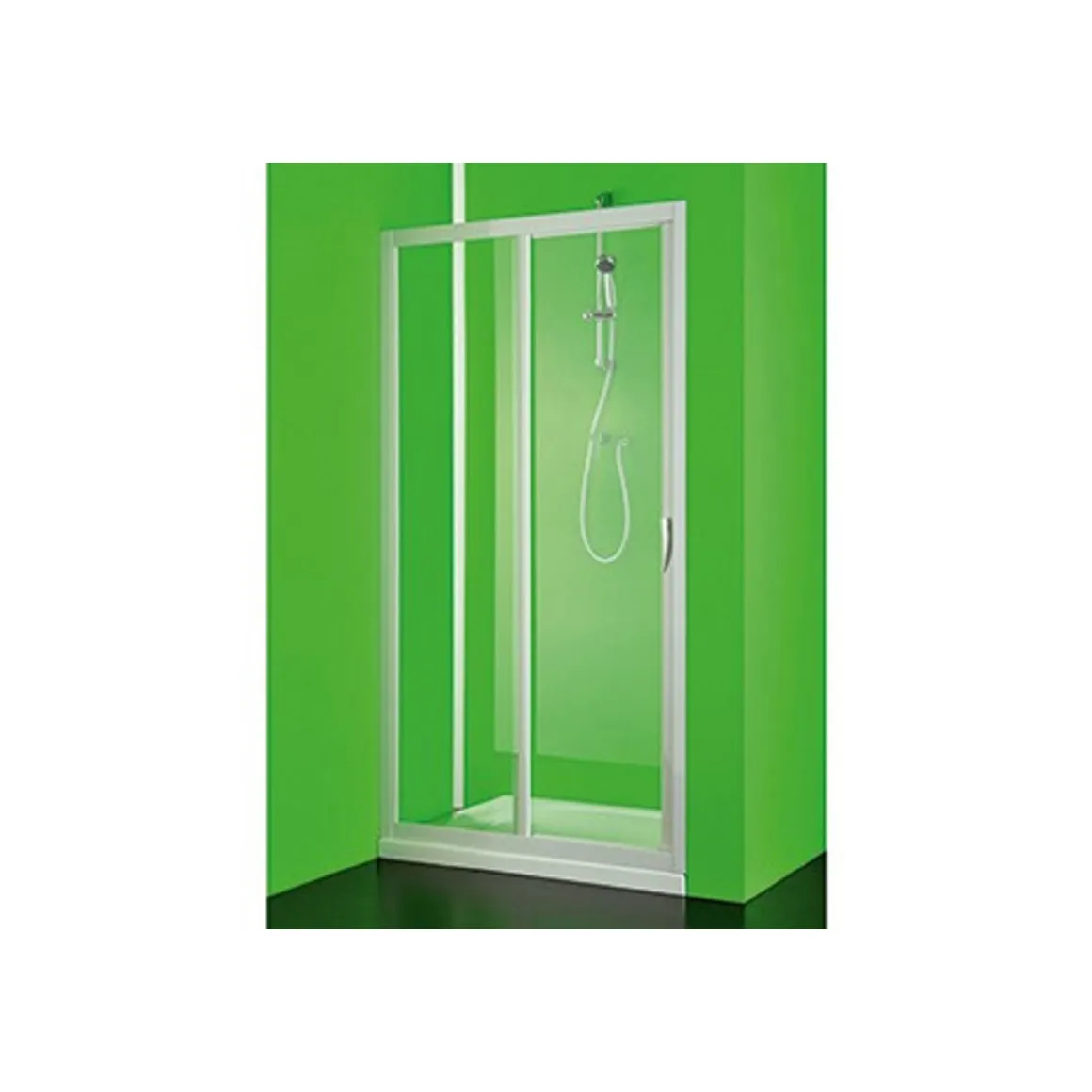 FORTE Nischendusche „Maestro“ Schiebesystem aus Acrylglas 100 - 110 cm
