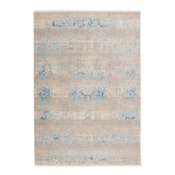 Fransenteppich „Baroque 300“, grau/türkis