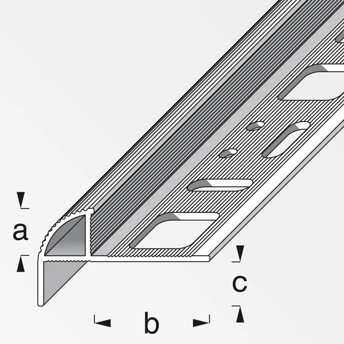 Fundamo Treppenkantenprofil 10 mm 2,5m silber