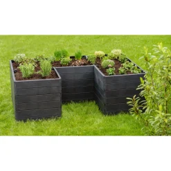 Garantia Hochbeet Ergo Quadro U L 75 Stone, inkl. FLORA Wassersparsystem
