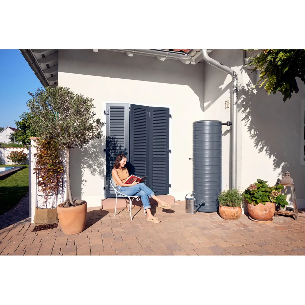 Garantia Regentonne Nordic 2in1 500 Liter graphite grey
