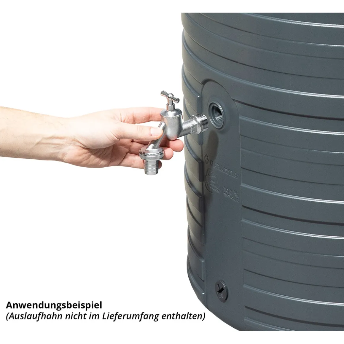 Garantia Regentonne Nordic 2in1 300 Liter graphite grey inkl. Pflanzschale