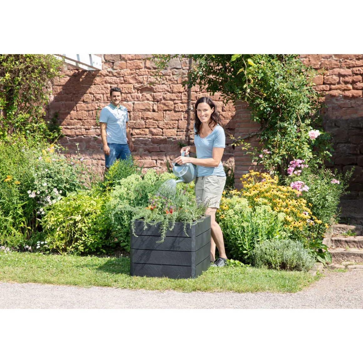 Garantia Hochbeet ERGO QUADRO S 50 Stone inkl FLORA