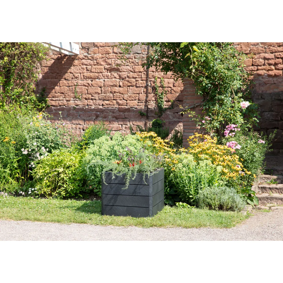 Garantia Hochbeet ERGO QUADRO S 50 Stone inkl FLORA