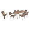 Garden Pleasure Tischgruppe FLORENCE, 9tlg. Aluminium, Nonwood, Kunststoffgefleht