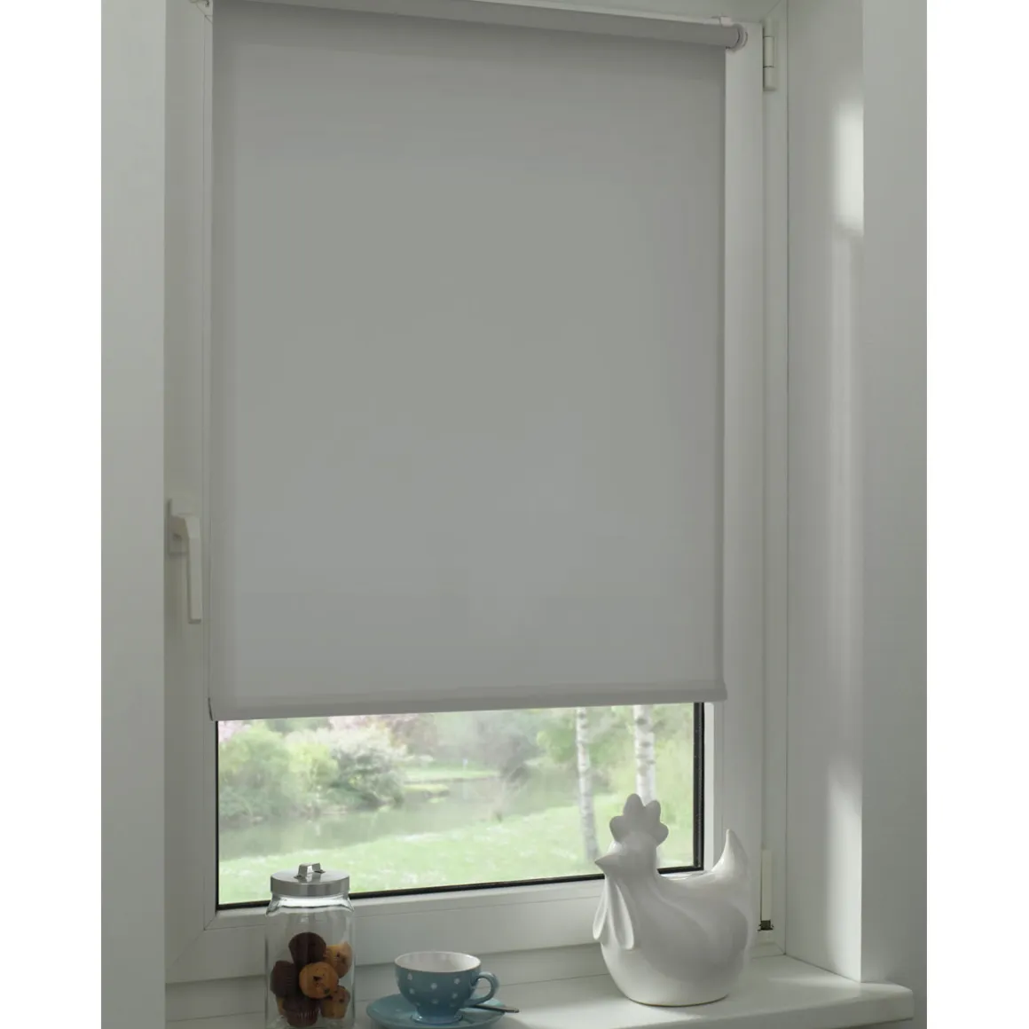 Gardinia Easyfix Rollo Uni 75 x 150 cm steingrau