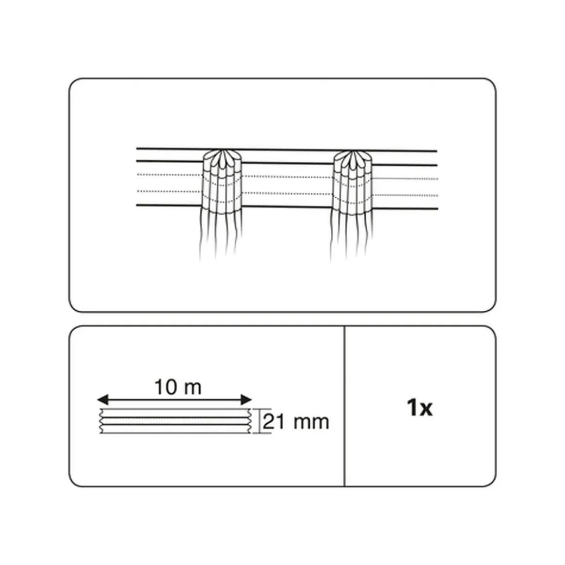 Gardinia Faltenband 10 m 5er Falte weiß