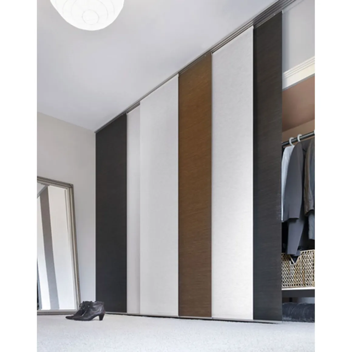 Gardinia Flächenvorhang 60 x 245 cm Natur-optik Dekor teak