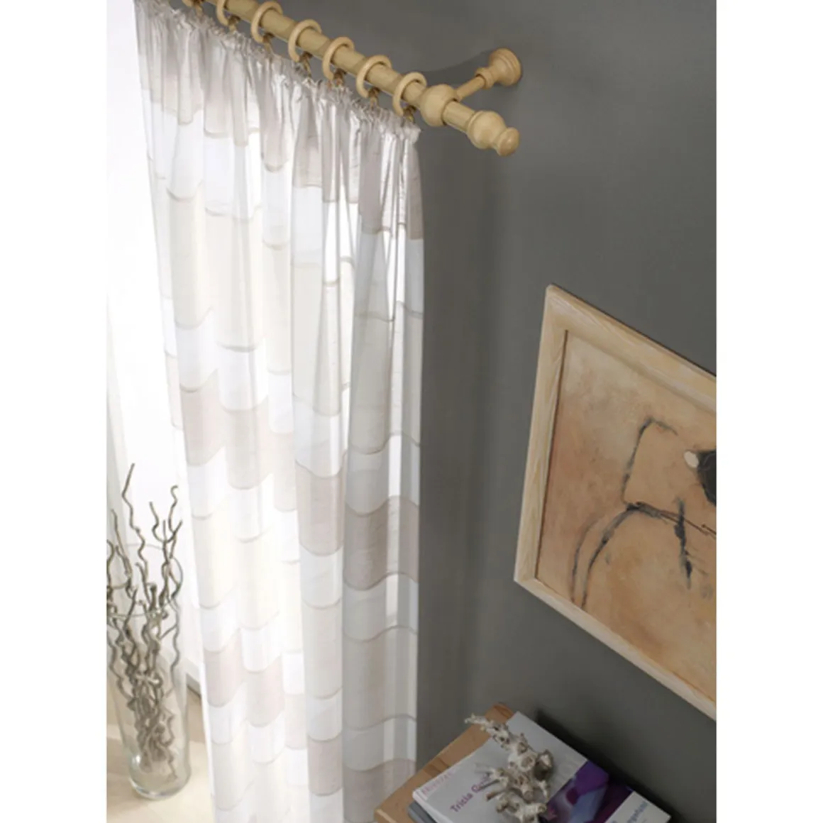Gardinia Gardinenstange Lugano Classic Durchmesser 28 mm 200 cm Natur