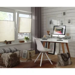 Gardinia Plissee Easyfix mit 2 Bedienschienen 60 x 130 cm creme