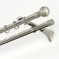 Gardinia Universal Träger 1- und 2-Lauf für Durchmesser 20 mm 15 cm Edelstahl-optik