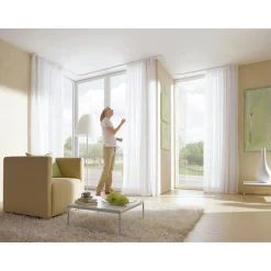 Gardinia Vorhangschiene GE2 180 cm mit Profil für Blendenbefestigung weiß
