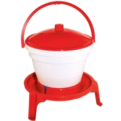 Geflügel-Tränkeeimer 12 L rot-weiß