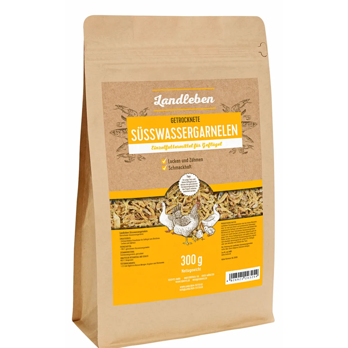 Getrocknete Süßwassergarnelen