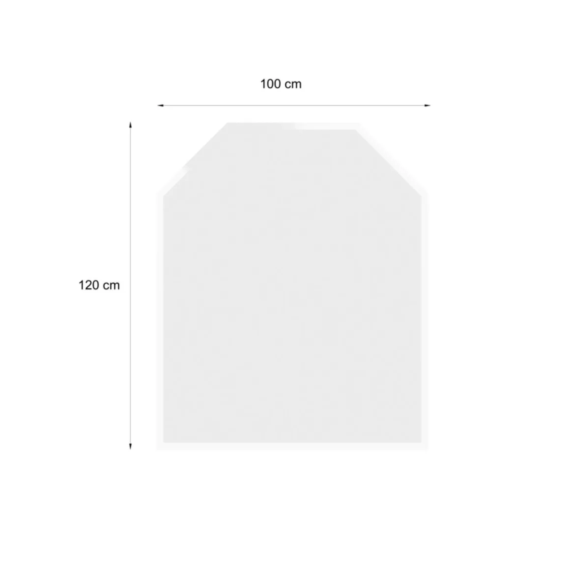 Glasbodenplatte 8mm Sechseck100x120cm