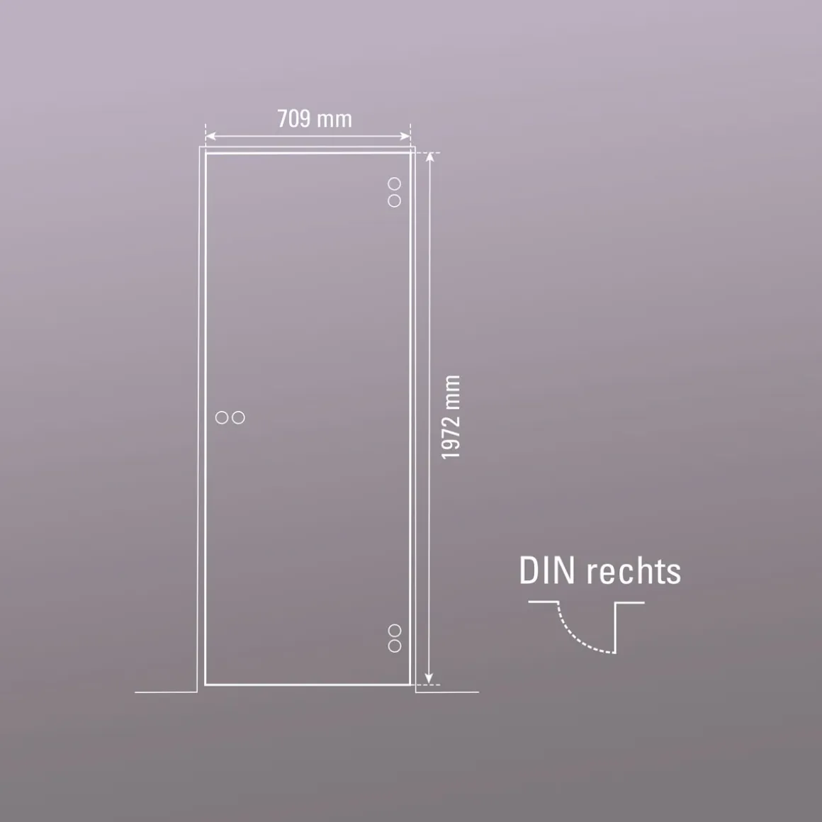 Glasdrehtür NOVA 501 70,9 x 197,2 cm Rechts