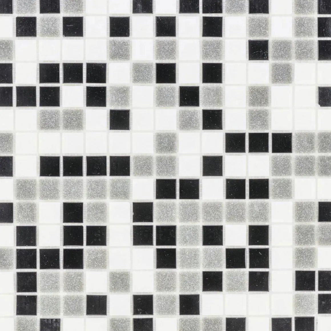 Glasmosaik Black-Grey White 32,7 x 32,7 x 0,4 mm