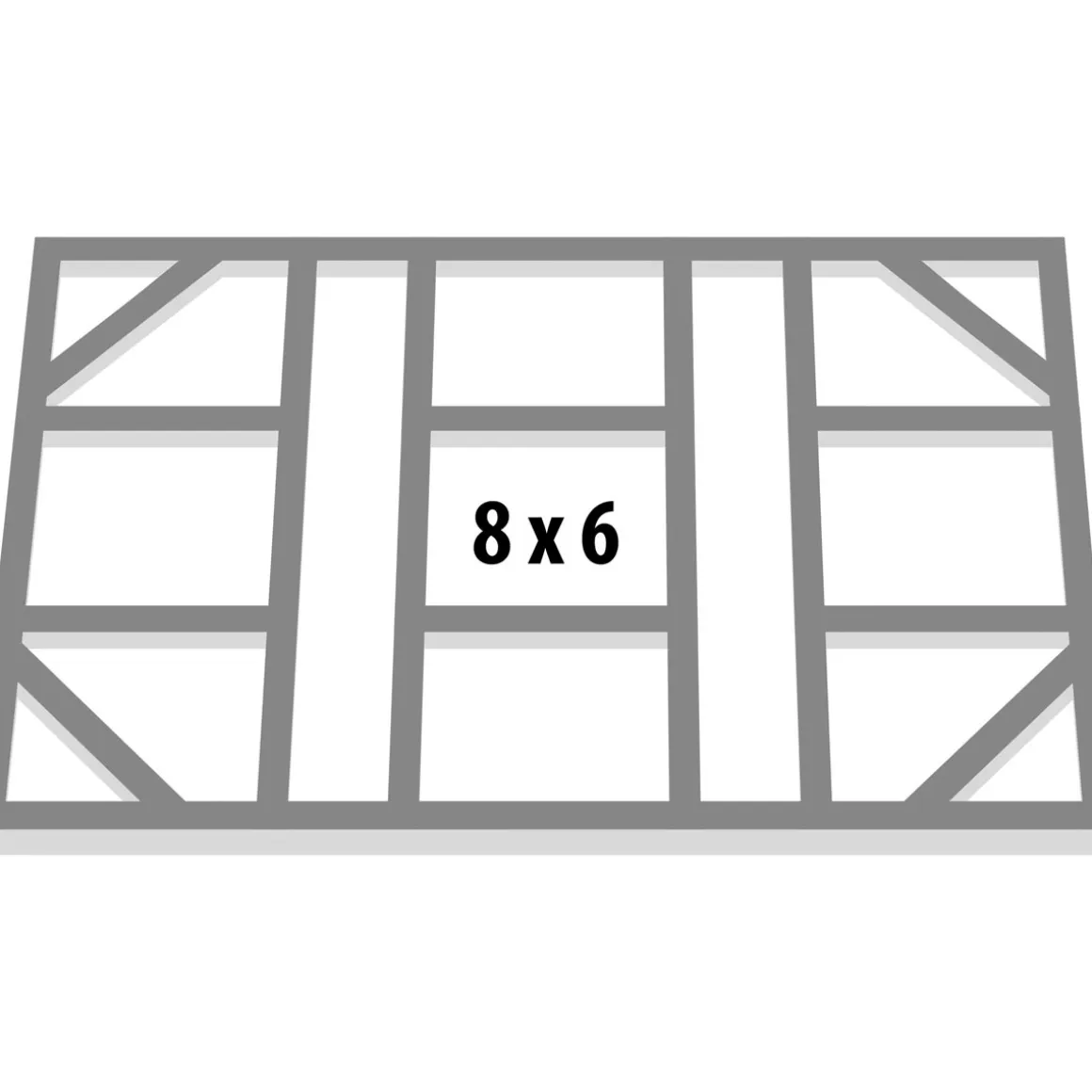 Globel Fundamentbodenrahmen für Lean To 8 x 6m