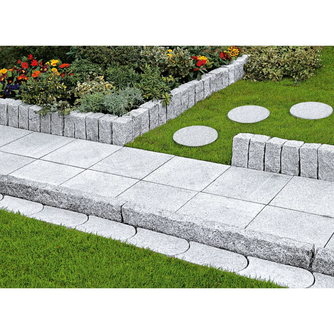 Granit-Mähkante 25 x 10-12 cm