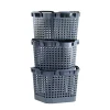 GreenLife Uni-Korb 25 kg, 3 Stück, drehstapelbar, grau