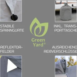 GreenYard Wohnwagen Abdeckplane mit Reflektoren Gr. S 460 x 250 x 220 cm
