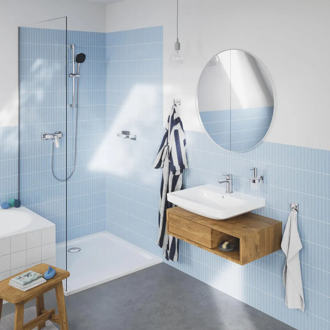 Grohe Brausestangenset Vitalio Comfort 110 3 Strahlarten (Rain, Jet, Massage)