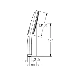 Grohe Handbrause Vitalio SmartActive 130 Cube 3 Strahlarten