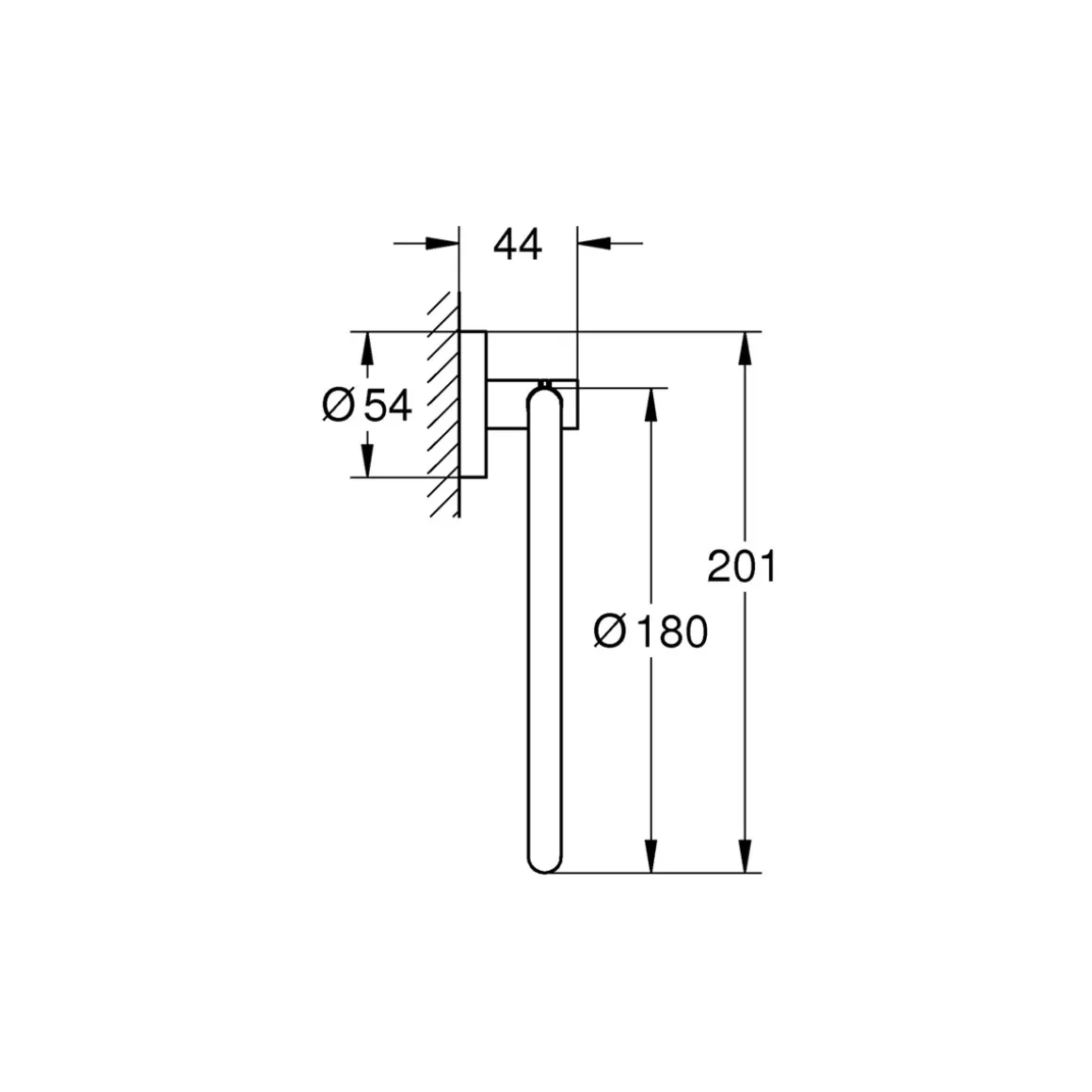 Grohe Handtuchring Essentials silber Durchmesser 18 cm