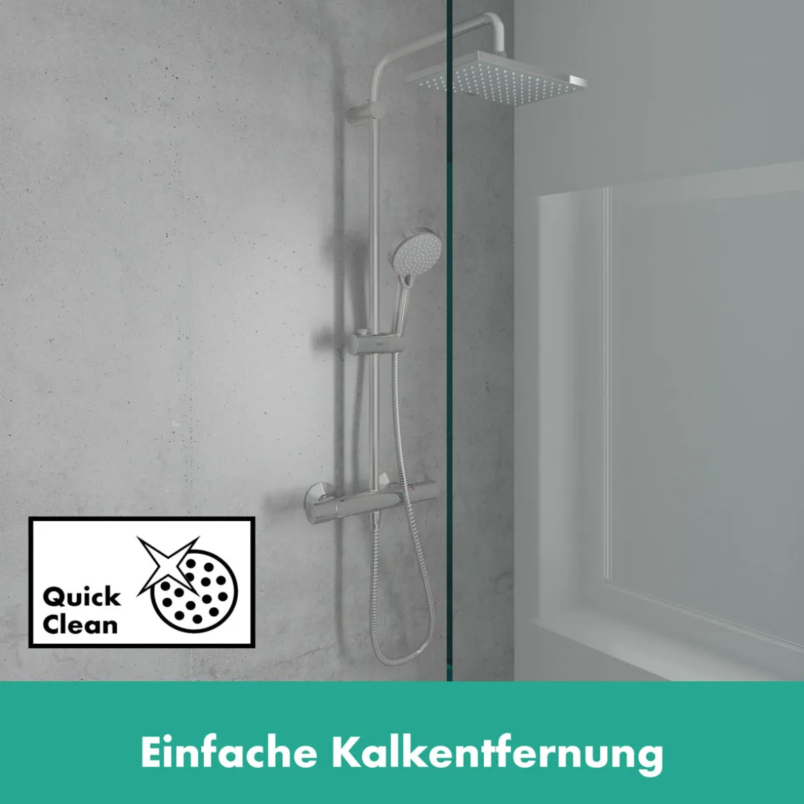 Hansgrohe Duschsystem Vernis Shape mit Thermostat chrom