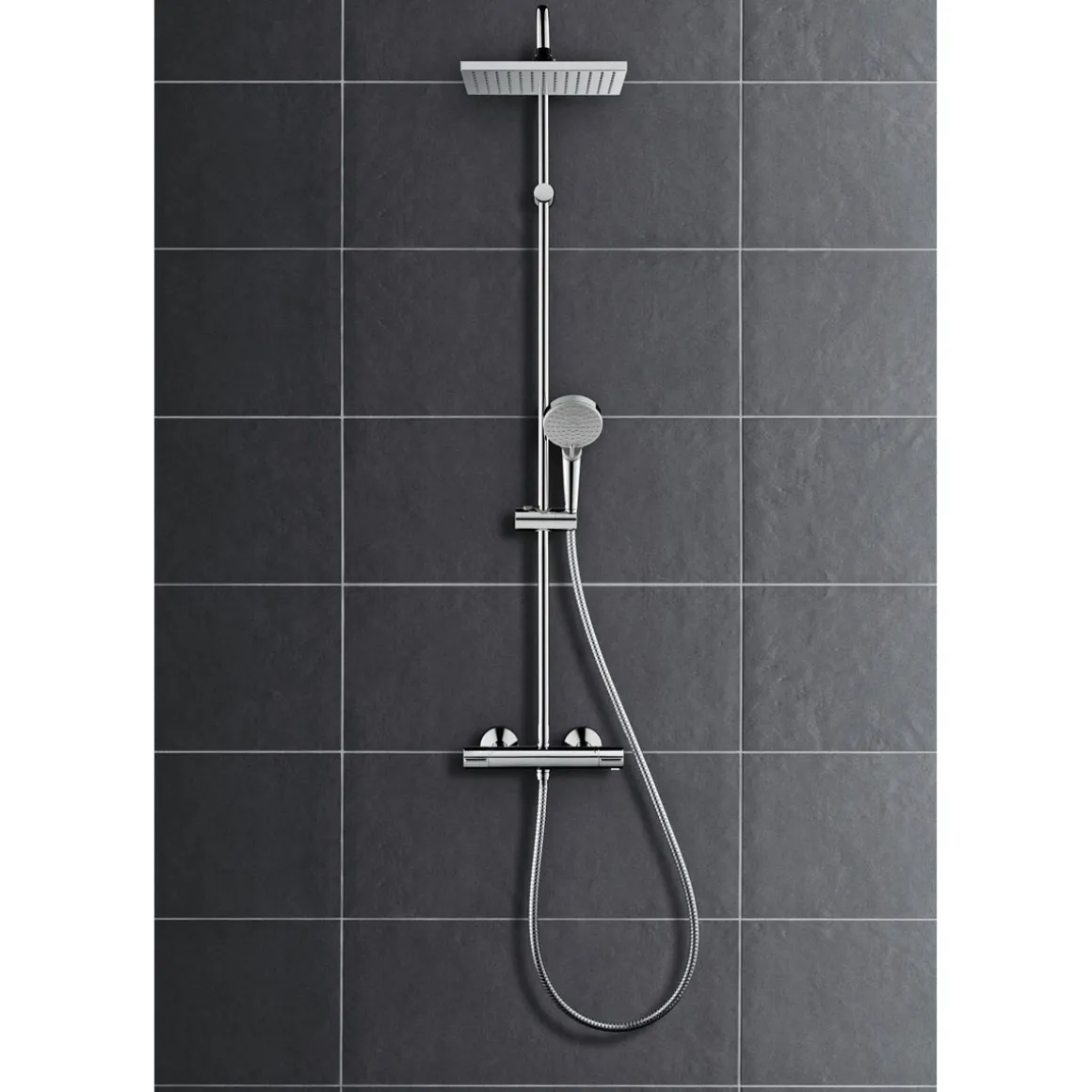 Hansgrohe Duschsystem Vernis Shape mit Thermostat chrom