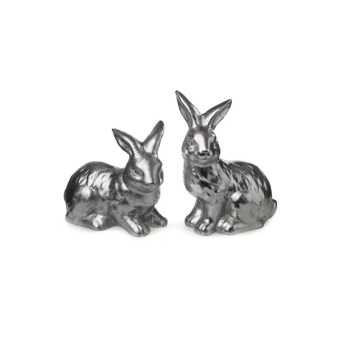 Hase 15,5 x 8 x 13 cm silber 2 Designs