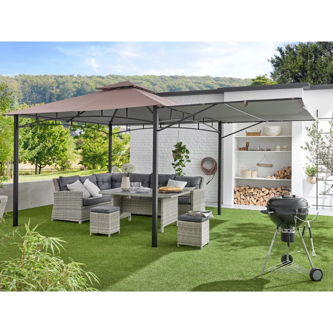Haveson Pavillon cappuccinofarben 330 x 330 cm