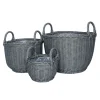 Haveson Pflanzkorb Salix M Durchmesser 31 x 32 cm dunklegrau