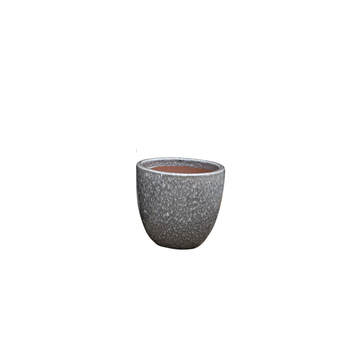 Haveson Pflanztopf Eggpot glasierter Stein hellgrau 34 x 34 x 30 cm