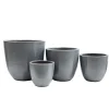 Haveson Pflanztopf Feine Rille 28 x 27 cm grau glasiert